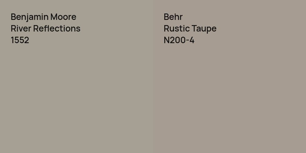 Benjamin Moore River Reflections vs. Behr Rustic Taupe