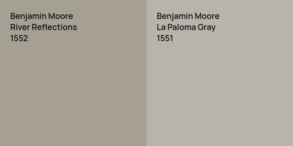 Benjamin Moore River Reflections vs. Benjamin Moore La Paloma Gray