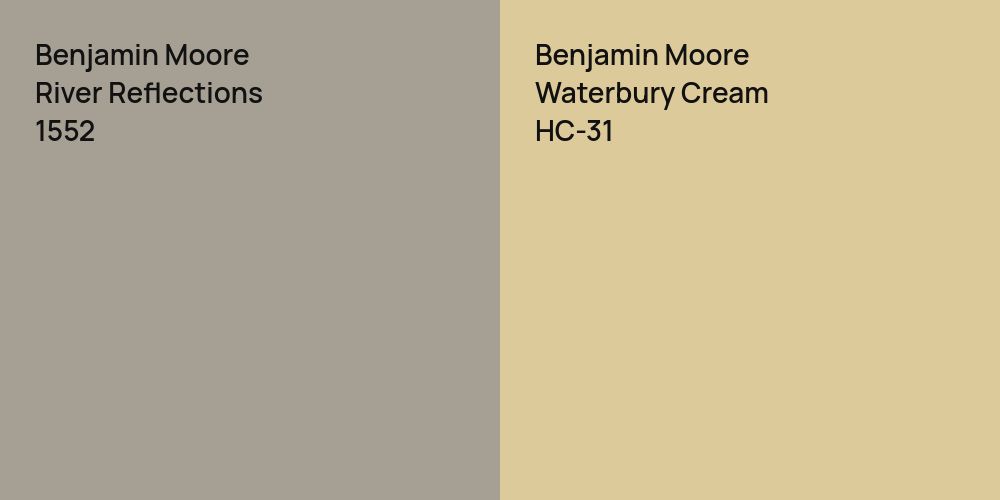 Benjamin Moore River Reflections vs. Benjamin Moore Waterbury Cream