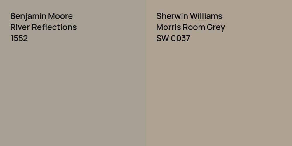 Benjamin Moore River Reflections vs. Sherwin Williams Morris Room Grey