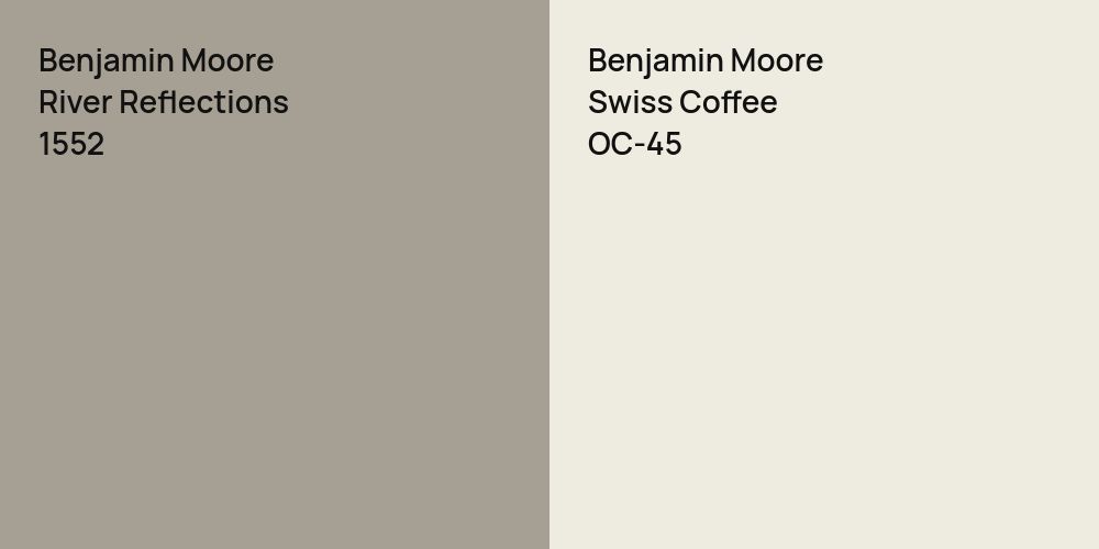 Benjamin Moore River Reflections vs. Benjamin Moore Swiss Coffee