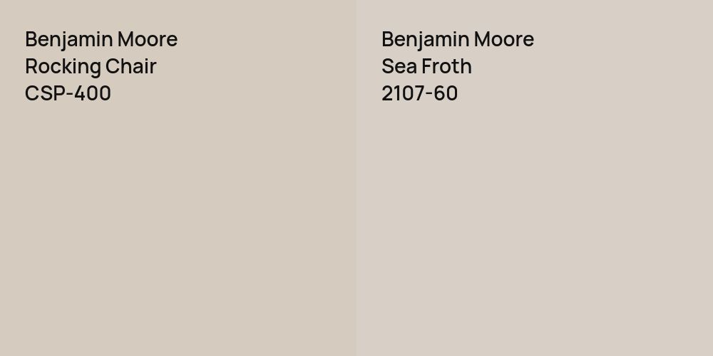 Benjamin Moore Rocking Chair vs. Benjamin Moore Sea Froth comparison