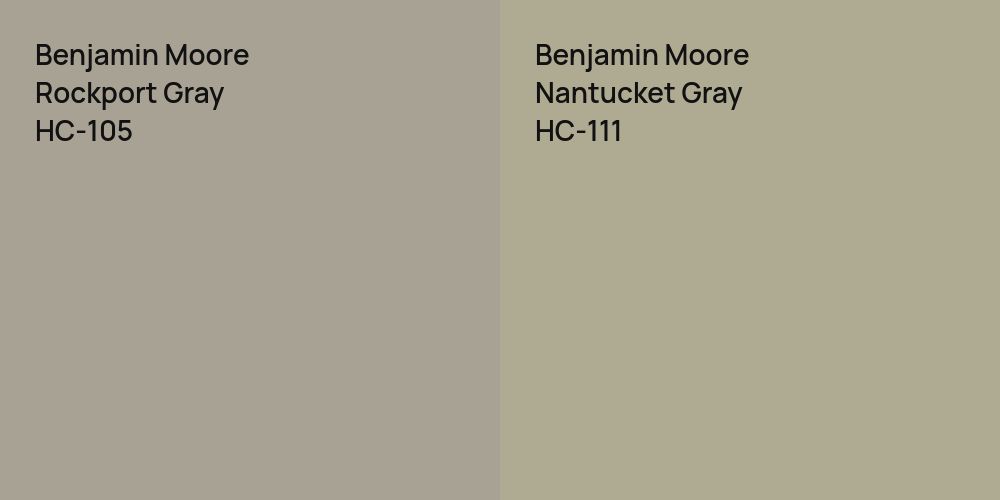 Benjamin Moore Rockport Gray vs. Benjamin Moore Nantucket Gray