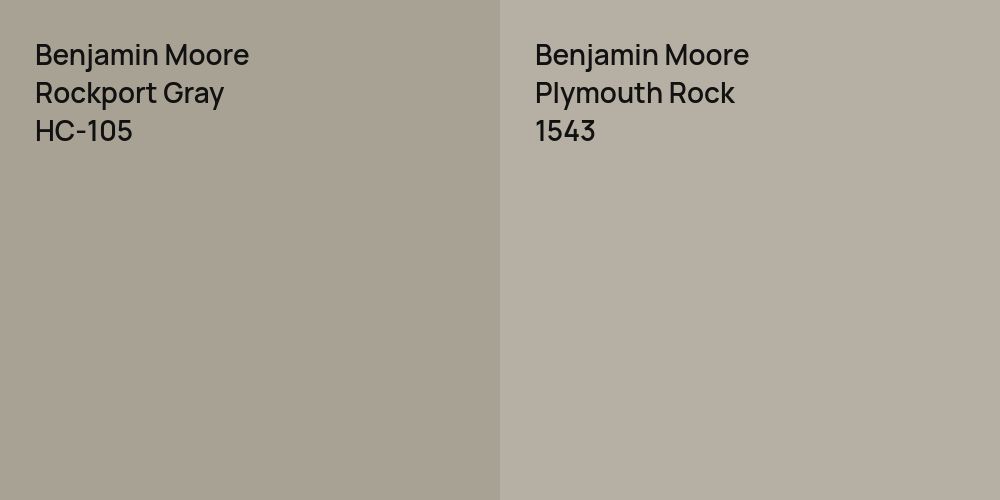 Benjamin Moore Rockport Gray vs. Benjamin Moore Plymouth Rock