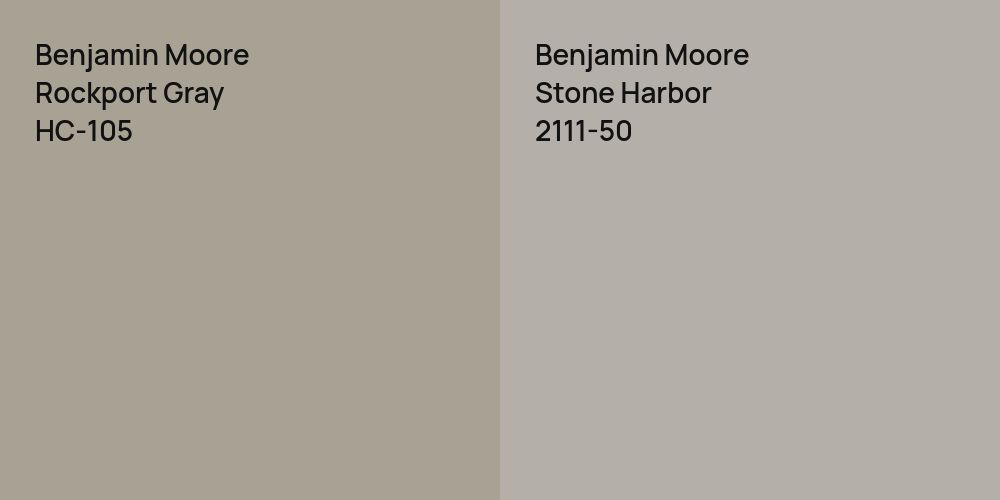 Benjamin Moore Rockport Gray vs. Benjamin Moore Stone Harbor