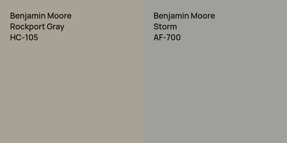 Benjamin Moore Rockport Gray vs. Benjamin Moore Storm