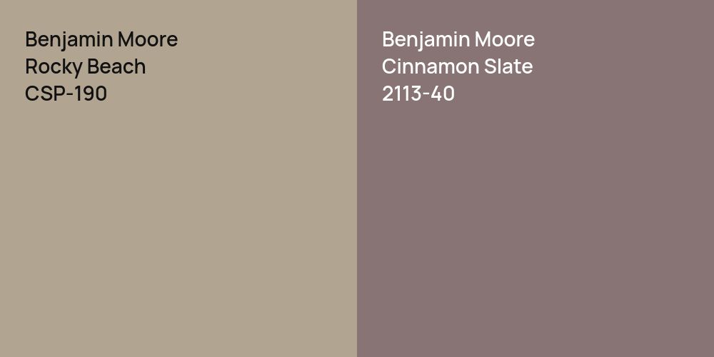 Benjamin Moore Rocky Beach vs. Benjamin Moore Cinnamon Slate