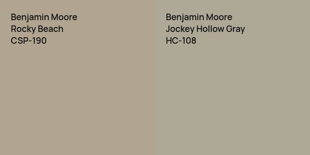 Benjamin Moore Rocky Beach vs. Benjamin Moore Jockey Hollow Gray