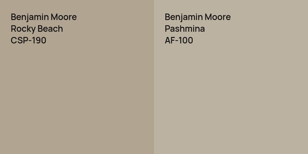 Benjamin Moore Rocky Beach vs. Benjamin Moore Pashmina