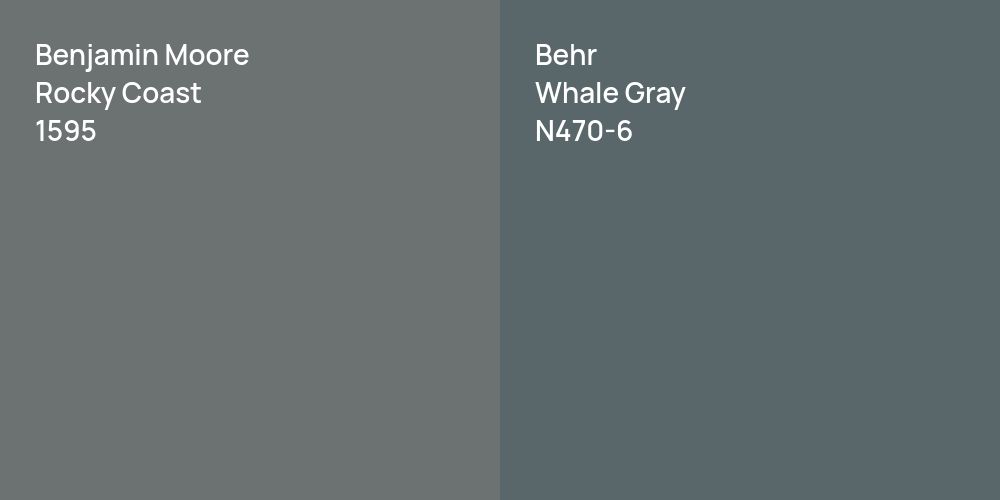 Benjamin Moore Rocky Coast vs. Behr Whale Gray