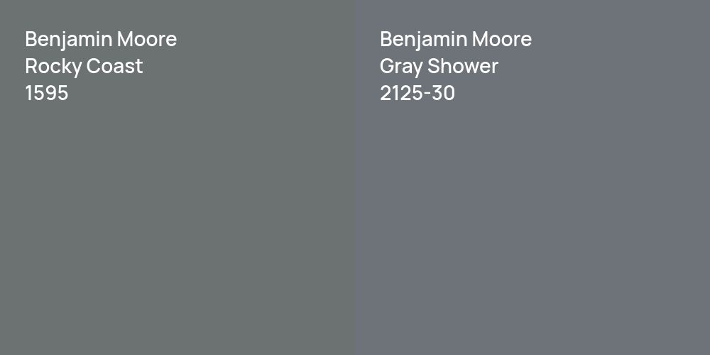 Benjamin Moore Rocky Coast vs. Benjamin Moore Gray Shower