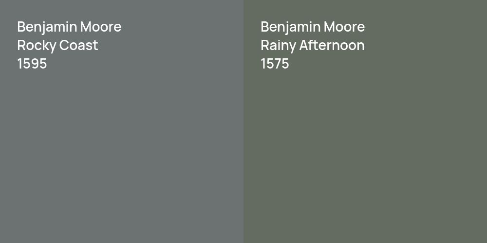 Benjamin Moore Rocky Coast vs. Benjamin Moore Rainy Afternoon