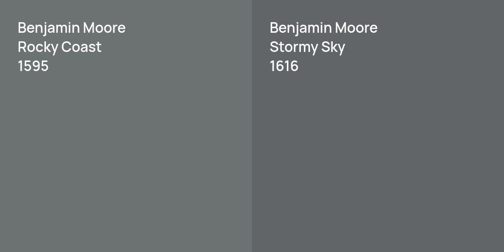 Benjamin Moore Rocky Coast vs. Benjamin Moore Stormy Sky