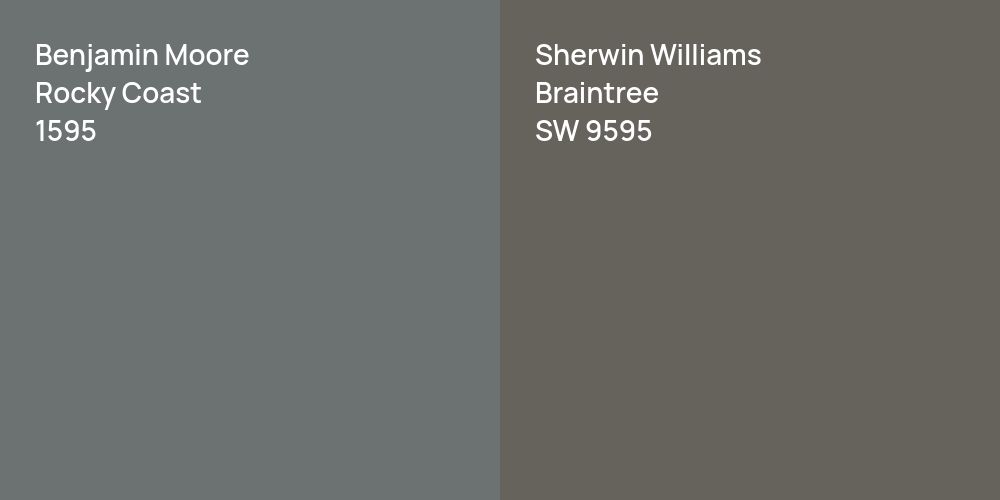 Benjamin Moore Rocky Coast vs. Sherwin Williams Braintree