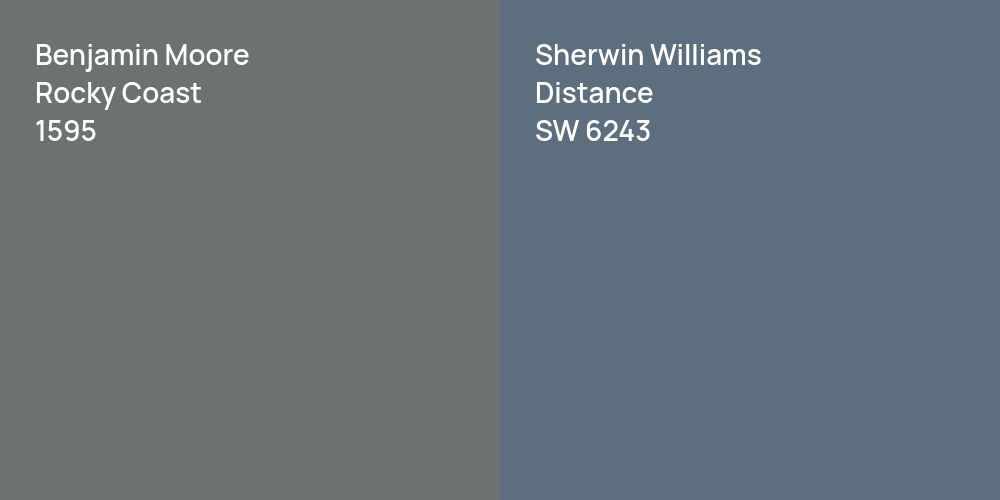 Benjamin Moore Rocky Coast vs. Sherwin Williams Distance