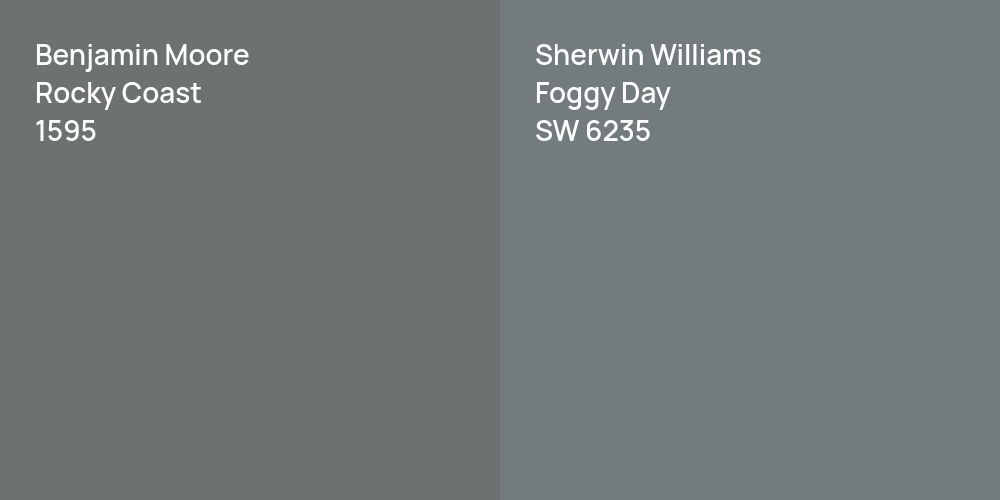 Benjamin Moore Rocky Coast vs. Sherwin Williams Foggy Day