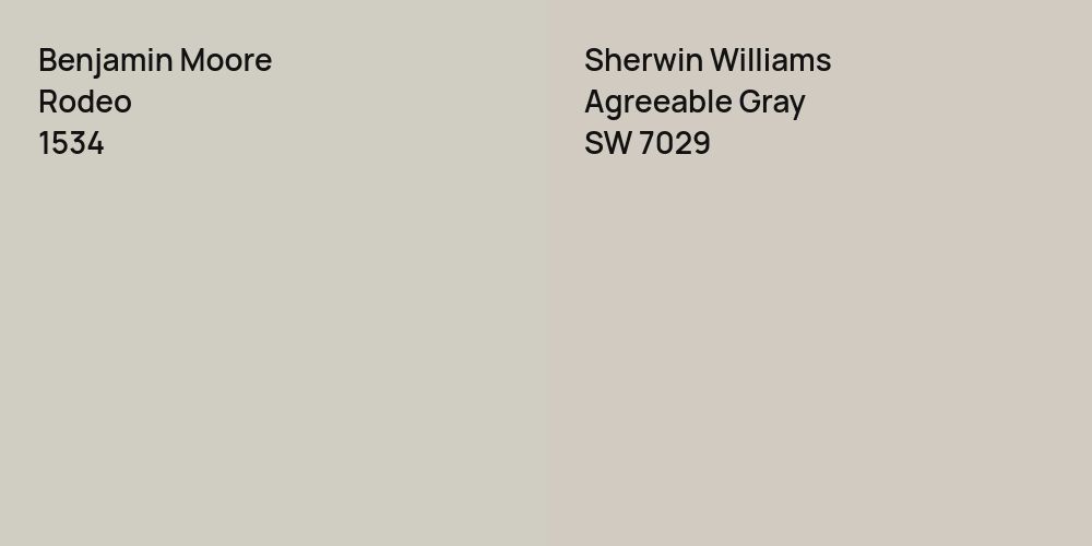 Benjamin Moore Rodeo vs. Sherwin Williams Agreeable Gray