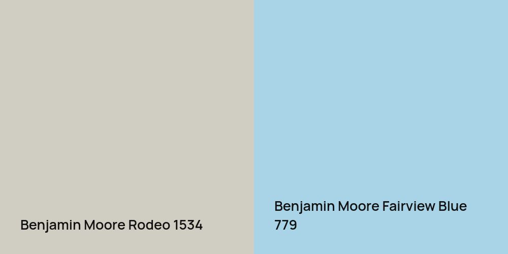 Benjamin Moore Rodeo vs. Benjamin Moore Fairview Blue