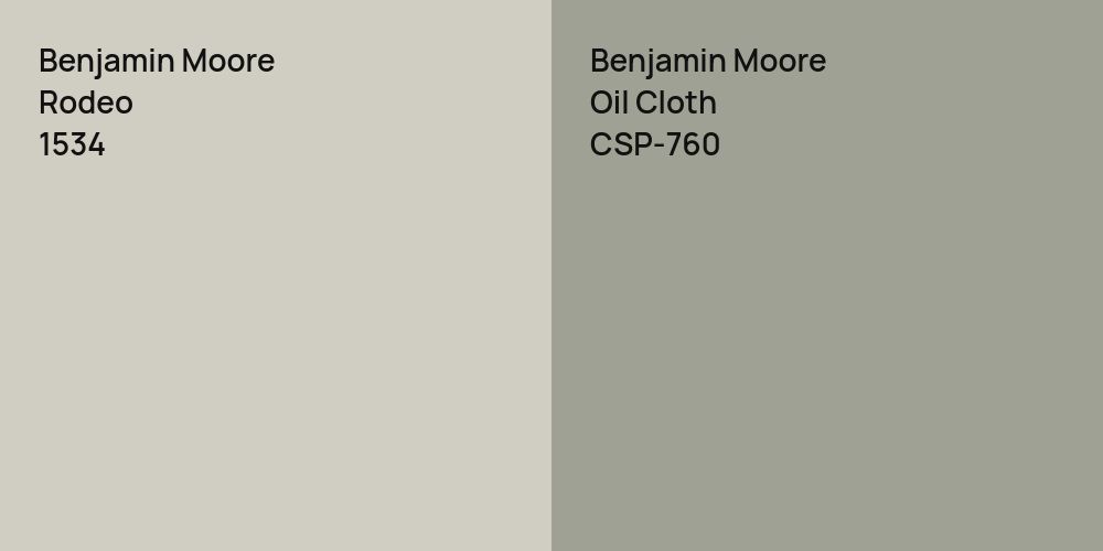 Benjamin Moore Rodeo vs. Benjamin Moore Oil Cloth