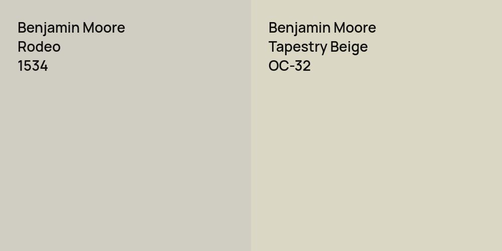 Benjamin Moore Rodeo vs. Benjamin Moore Tapestry Beige