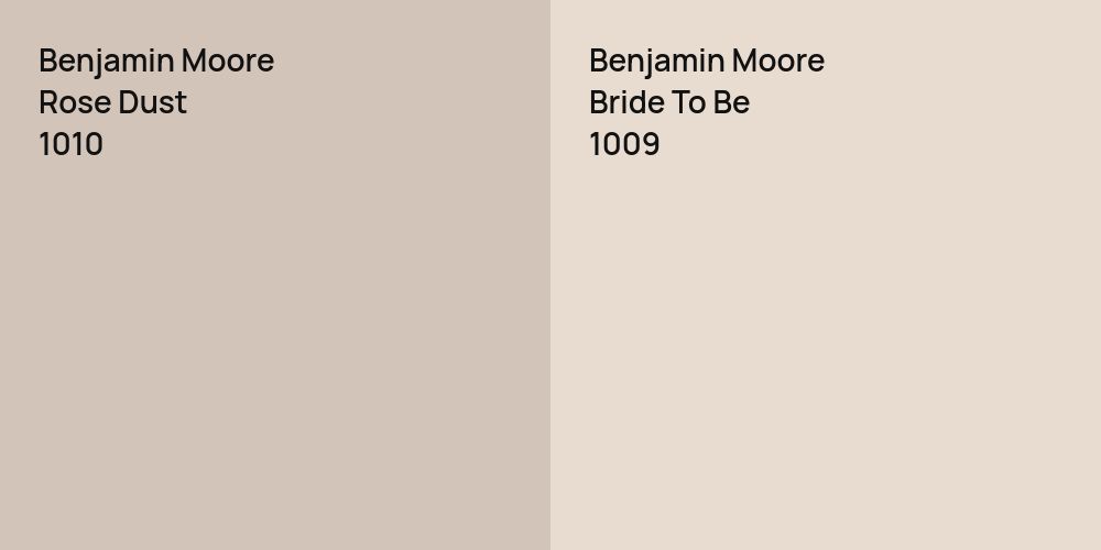 Benjamin Moore Rose Dust vs. Benjamin Moore Bride To Be