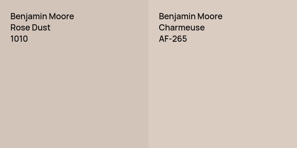 Benjamin Moore Rose Dust vs. Benjamin Moore Charmeuse