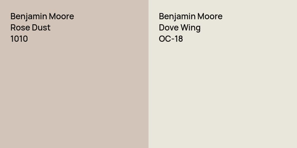 Benjamin Moore Rose Dust vs. Benjamin Moore Dove Wing