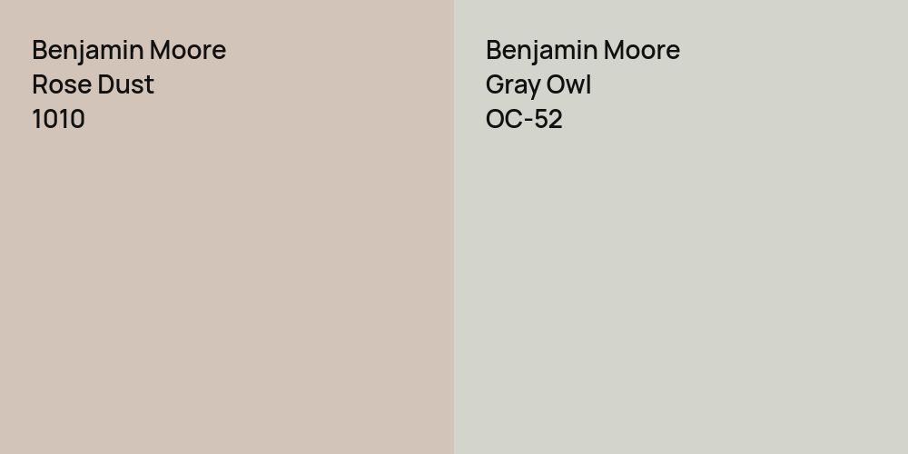 Benjamin Moore Rose Dust vs. Benjamin Moore Gray Owl