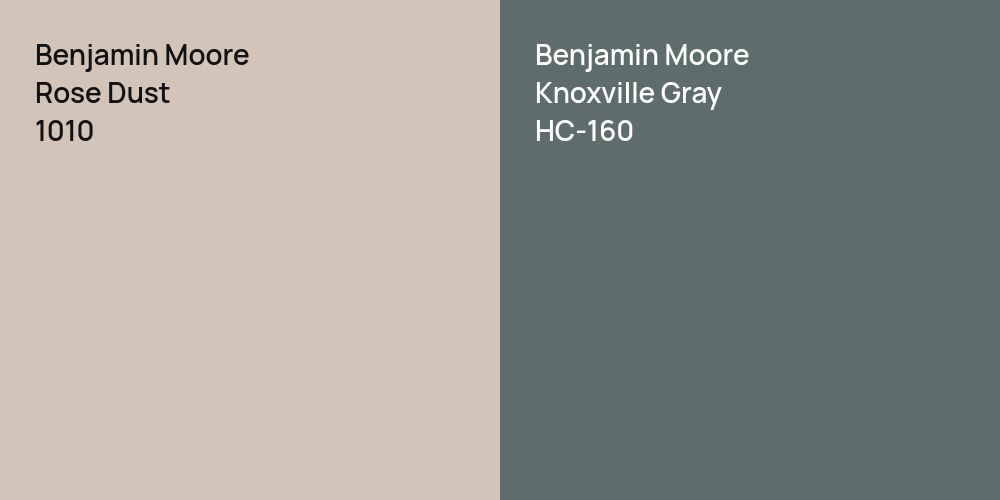 Benjamin Moore Rose Dust vs. Benjamin Moore Knoxville Gray