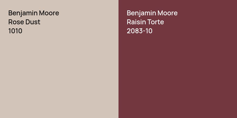 Benjamin Moore Rose Dust vs. Benjamin Moore Raisin Torte