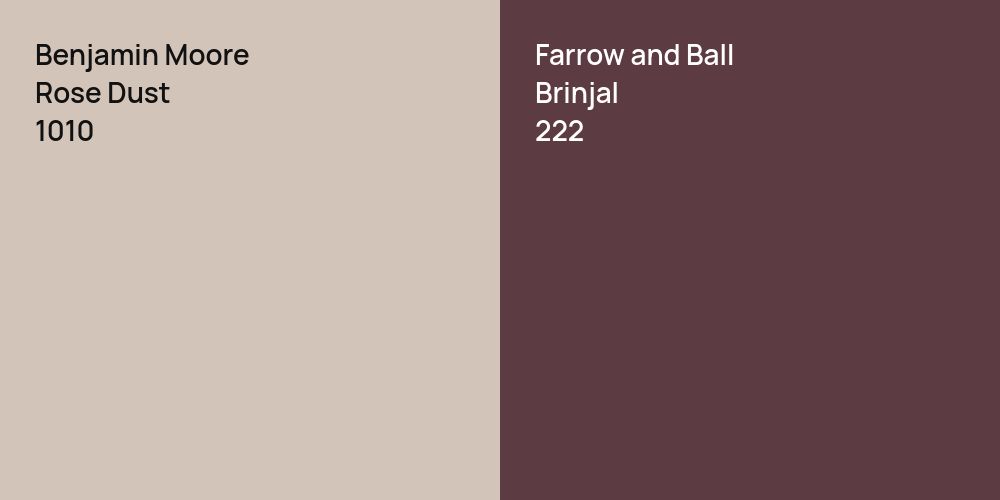 Benjamin Moore Rose Dust vs. Farrow and Ball Brinjal