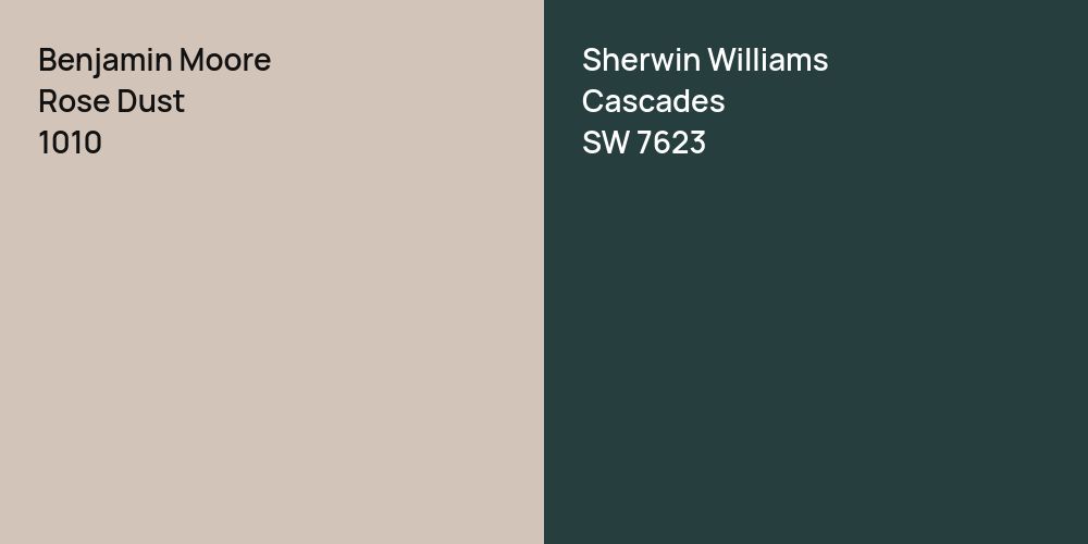 Benjamin Moore Rose Dust vs. Sherwin Williams Cascades