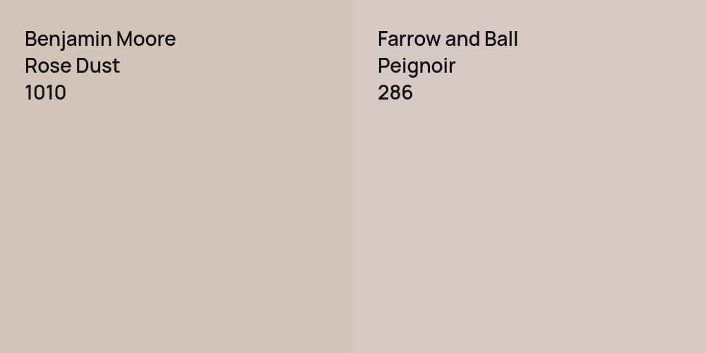 Benjamin Moore Rose Dust vs. Farrow and Ball Peignoir