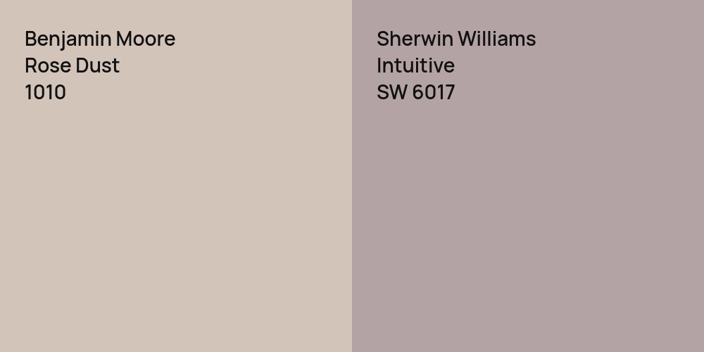 Benjamin Moore Rose Dust vs. Sherwin Williams Intuitive