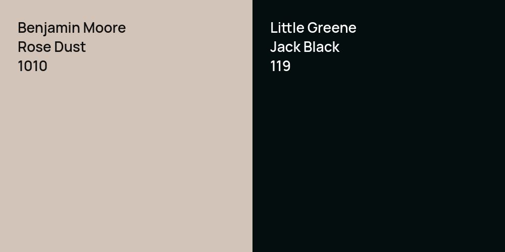 Benjamin Moore Rose Dust vs. Little Greene Jack Black