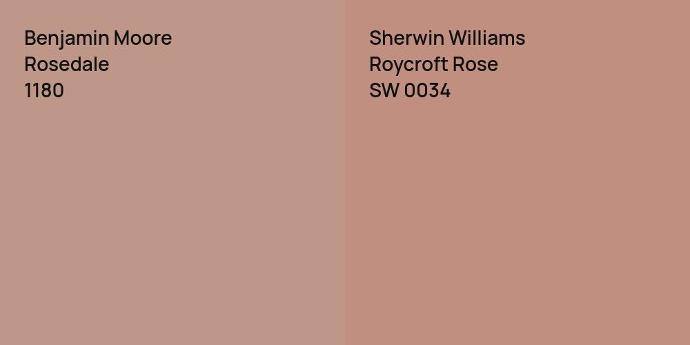 Benjamin Moore Rosedale vs. Sherwin Williams Roycroft Rose