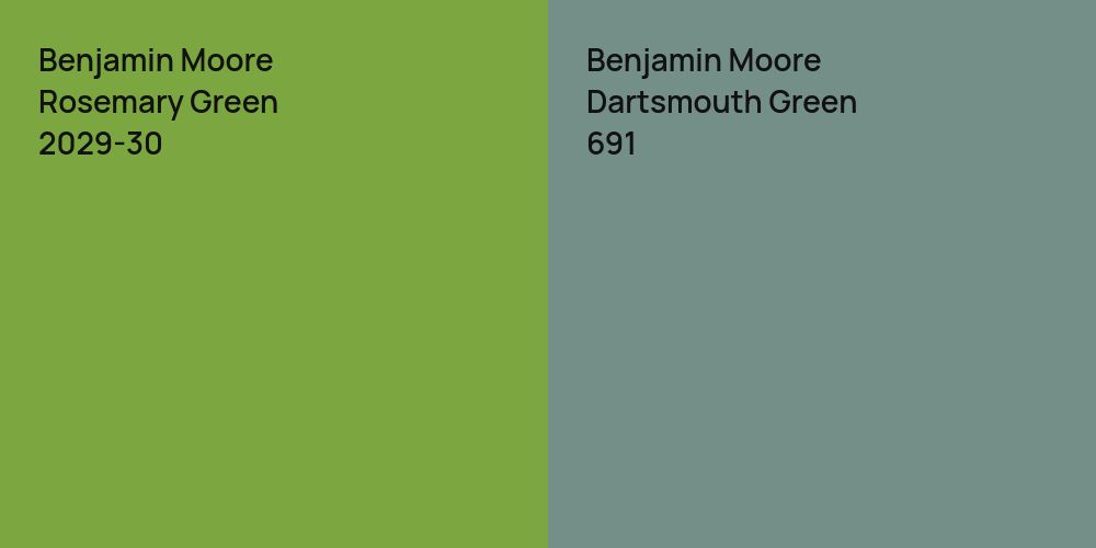 Benjamin Moore Rosemary Green vs. Benjamin Moore Dartsmouth Green