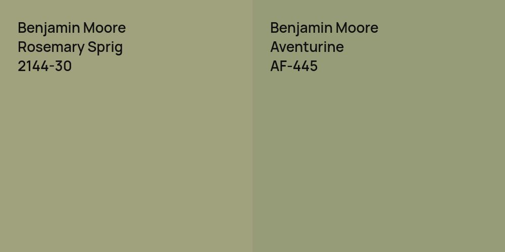 Benjamin Moore Rosemary Sprig vs. Benjamin Moore Aventurine