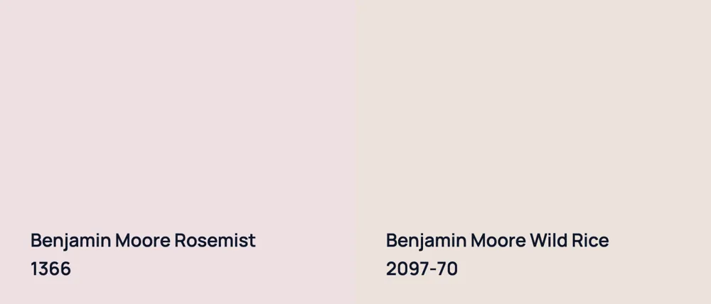 Benjamin Moore Rosemist 1366 vs Benjamin Moore Wild Rice 2097-70