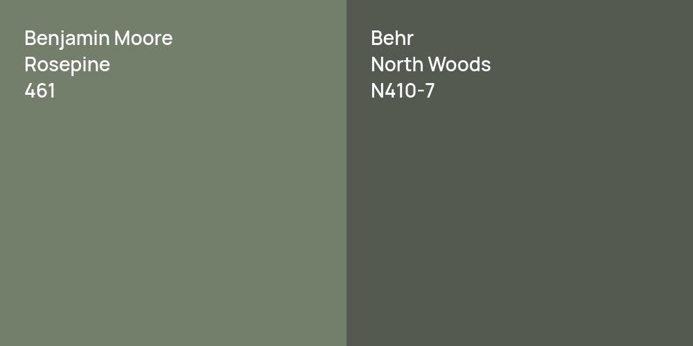 Benjamin Moore Rosepine vs. Behr North Woods