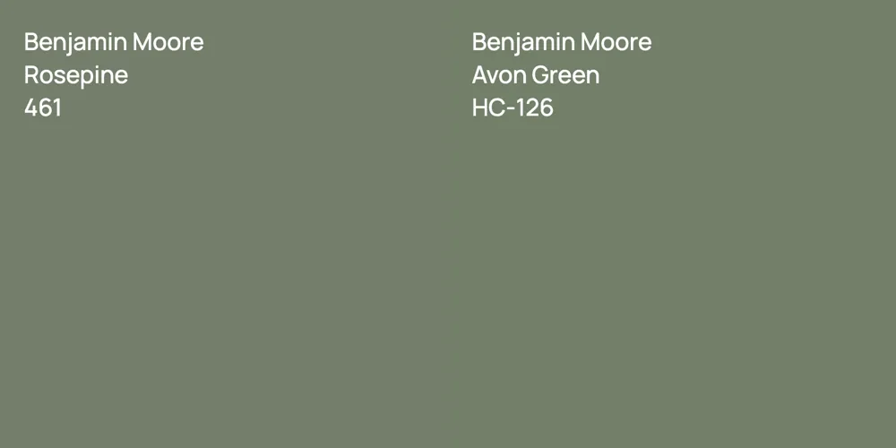 Benjamin Moore Rosepine vs. Benjamin Moore Avon Green