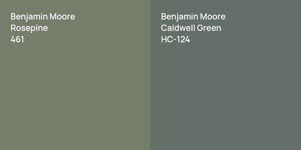 Benjamin Moore Rosepine vs. Benjamin Moore Caldwell Green