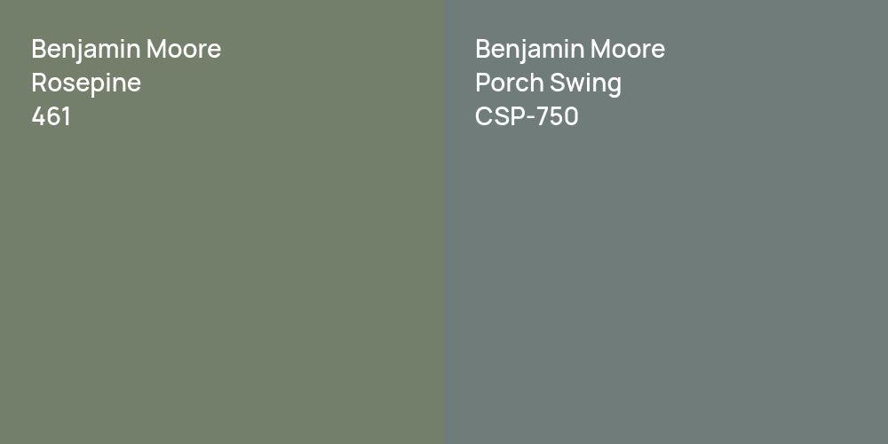 Benjamin Moore Rosepine vs. Benjamin Moore Porch Swing