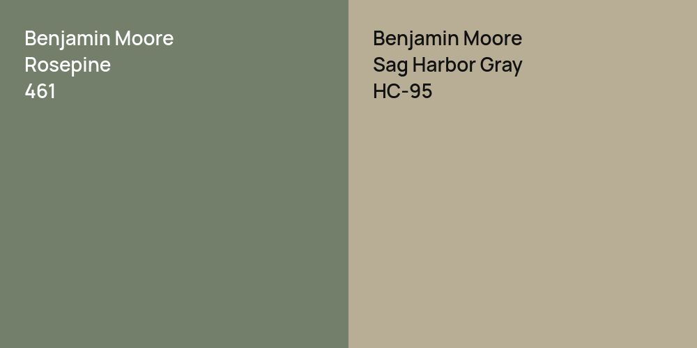 Benjamin Moore Rosepine vs. Benjamin Moore Sag Harbor Gray