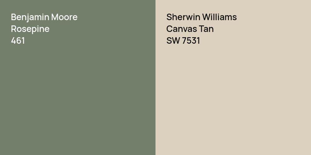 Benjamin Moore Rosepine vs. Sherwin Williams Canvas Tan