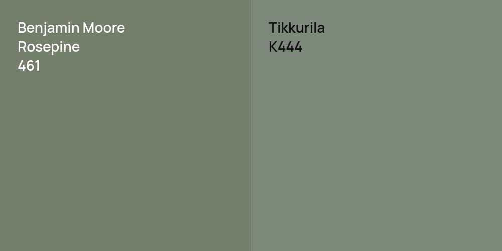 Benjamin Moore Rosepine vs. Tikkurila K444