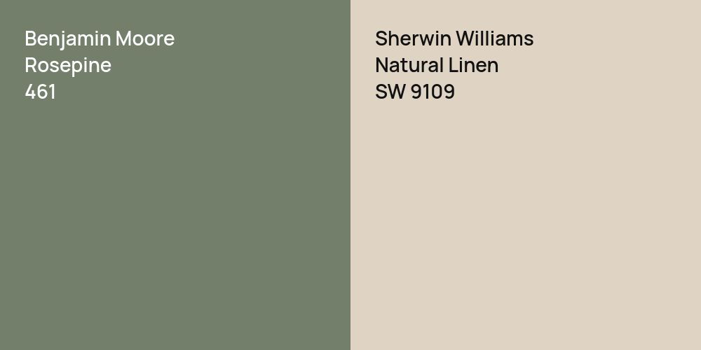 Benjamin Moore Rosepine vs. Sherwin Williams Natural Linen