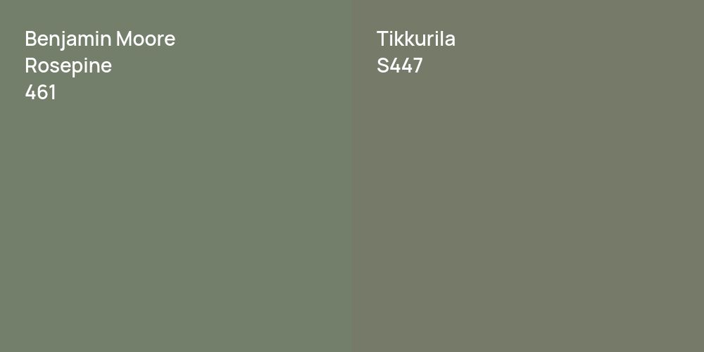 Benjamin Moore Rosepine vs. Tikkurila S447