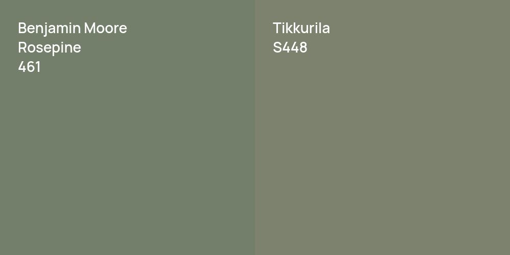 Benjamin Moore Rosepine vs. Tikkurila S448