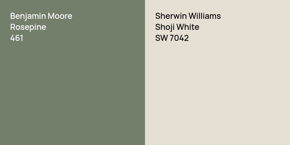 Benjamin Moore Rosepine vs. Sherwin Williams Shoji White